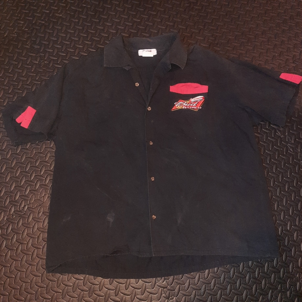 Vintage Budweiser "bud world" button up